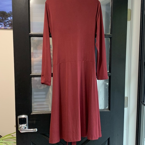 Burgundy Michael Kors Wrap Dress Maxi - Picture 7 of 7